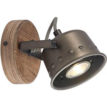 Lindby Rubinjo foco halógeno vintage negro de metal para salón y comedor, 1 luz GU10