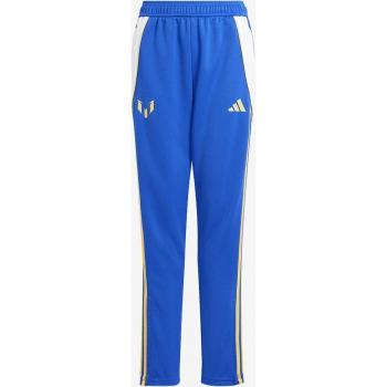 Pantalones de fútbol Adidas Messi infantil azul, talla 159-164 cm, fabricados en poly tricot