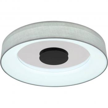Plafoniera LED Inteligente Terpsa, Blanco/Gris, Ø 46,8 cm, Tela