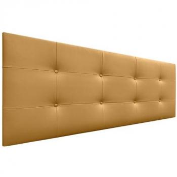 Cabecero Acolchado Capitone de Polipiel Dorado 160x60cm con 8cm de Grosor para Camas de Matrimonio e Individual