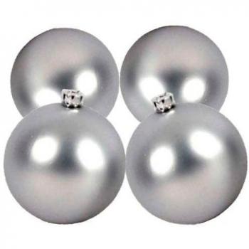 Acan - 4 bolas de navidad de 5 cm de diámetro-[Color:Gris]
