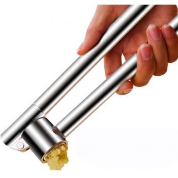 Makidar Prensa de Ajo , Prensa de Ajo de Acero Inoxidable 304 / Mincer / Trituradora / Interruptor, Limpie Fácilmente Prensa de Jengibre, Mince & Crush & Chop Dientes de Ajo y Jengibre con Facilidad con mango alargado