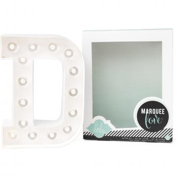 Heidi Swapp Marquee Love Led Letras D, Cartón, Blanco, 21.6x5.6x21.6 cm