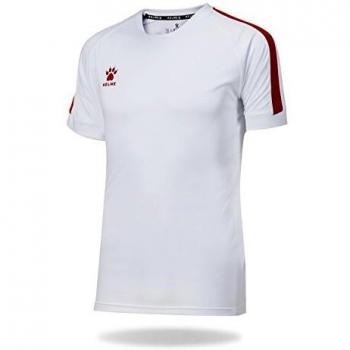 KELME Global Camiseta Fútbol, Hombre, Blanco/Rojo, XXL