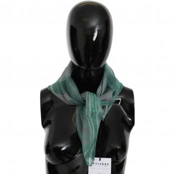 Green Silk Shawl Foulard Wrap Scarf by Costume National C’N’C, female, silky material, one size, features logo details