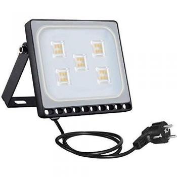 Proyector Led exterior 30W, Sararoom 2400LM Super Brillante Focos Led Exterior con enchufe 3000K Blanco Cálido LED Floodligt IP65 Impermeable Foco LED Luz de Seguridad para Garaje Patio Terraza Jardín