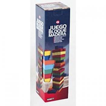 Gerimport-Bloques Madera, Multicolor, 26 x 7 cm, 54 Piezas,