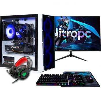 PC Gaming completo Nitropc Pack Gold Plus - AMD Ryzen 5 5600X, RTX 3050, RAM 16GB, M2 1TB, Monitor 24, Windows 11, WiFi