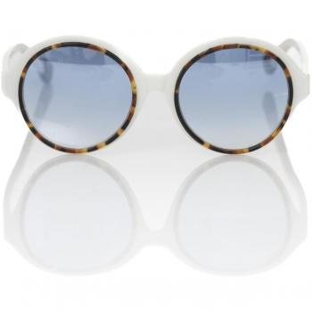 Frankie Morello White Acetate Sunglasses