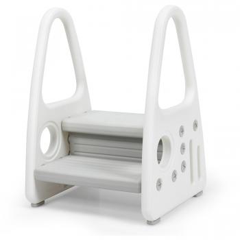 Kids' Learning Step Stool Helper - 2-Step Plastic Kids Step Stool, 110 lb. Load Capacity