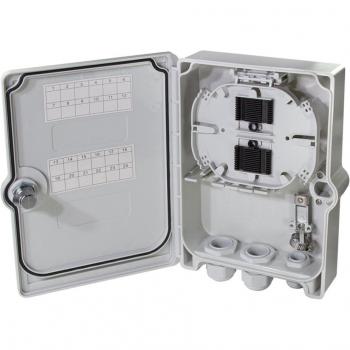 Caja de conexión vacía LogiLink FTTH/FTTB FB124E, Carcasa para Conector FTTH/FTTB, capacidad para máx. 24 fibras, compatible con 6 LC/QD o SC/DX