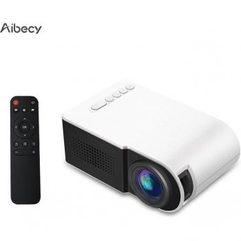 Miniproyector LED Aibecy YG210, 1080P, 600 lúmenes, portátil, cine en casa y reproductor multimedia