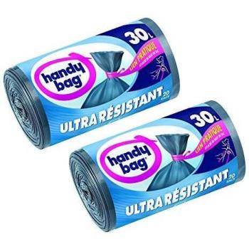 HANDY BAG Sacs poubelles 30 L - Ultra résistant - Anti-fuites - Lot de 20