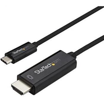 StarTech.com CDP2HD1MBNL USB C to HDMI Cable, 1 m/3 ft, Black, 4K at 60 Hz, Thunderbolt 3 Compatible, USB C Cable, Computer Monitor Cable