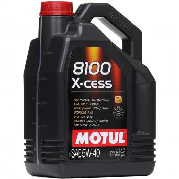 Aceite de motor MOTUL 8100 X-Cess 5W40 5L - Aceite sintético, viscosidad 5W-40, capacidad de 5 litros, adecuado para motores de gasolina y diésel, cumple