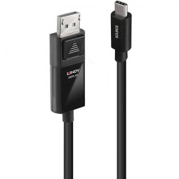 Adaptador de cable de vídeo Lindy USB Tipo C DisplayPort 3 m Negro