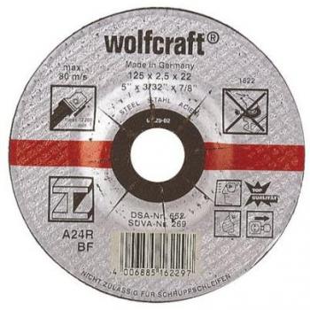 wolfcraft 1626300 1626300-5 Discos de Cortar para Metal, Cubo deportado diam. 230 x 3,2 x 22,23 mm, 230x2.5x22.2mm, Set de 5 Piezas
