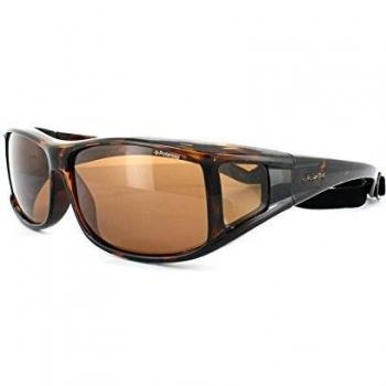 Polaroid P8901L Rectangular Havana Sunglasses, Prescription or Non-Prescription, Unisex, Anti-Glare