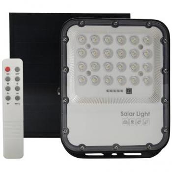 Foco Proyector Solar LED Regulable 50W-300W con Mando a Distancia - Impermeable IP65 - Luz Fría 5000K - Placa Solar 6W/5V