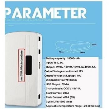 Eaglerich telšŠfono mš®vil 18000mAh banco de la energšªa de la bateršªa recargable de mš²ltiples funciones del coche del cargador de bateršªa del arrancador del salto del coche