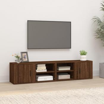 Mueble para TV vidaXL 2 uds madera contrachapada roble marrón 80x31,5x36 cm