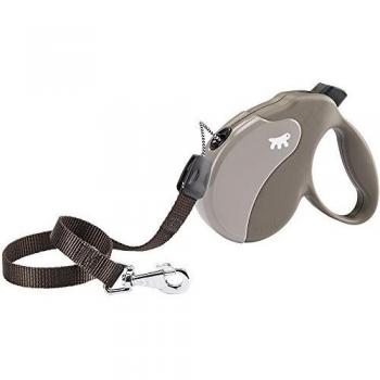 Ferplast - Correa Extensible para Perros Amigo Cord M, Cordón retráctil, 5 m, máx. 25 kg, Tórtola