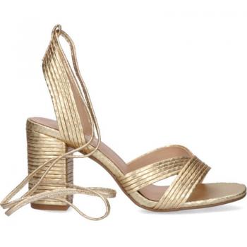 Sandalia de Tacón para Mujer Exé en Color Oro Snake Gold