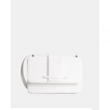 Bolso de mano Calvin Klein con acabado craquelado en blanco