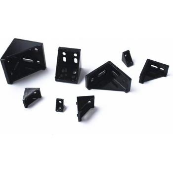 Soporte de esquina de aluminio 2028 3030, conector de ángulo negro, accesorios para enrutador CNC, paquete de 5-10 unidades