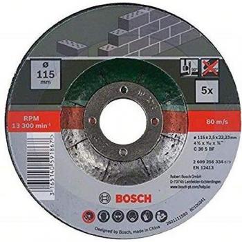 Bosch 2 609 256 334 - Juego de 5 discos de tronzar, acodado para piedra