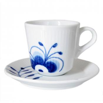 Taza espresso y plato Blue Fluted Mega 9 cl
