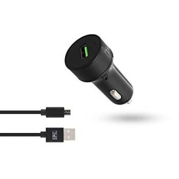Cargador de coche TnB 8696 con carga rápida USB 18W y cable Micro USB