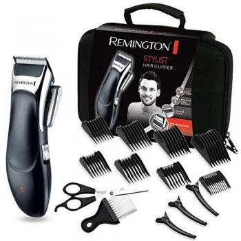Remington Máquina de Cortar Pelo Stylist, Cortapelos con Cable e Inalámbrico, Cuchillas de Cerámica Avanzada, 8 Peines, 40 min Autonomía, Palanca Selección Longitud, Maletín y 5 Accesorios - HC363C