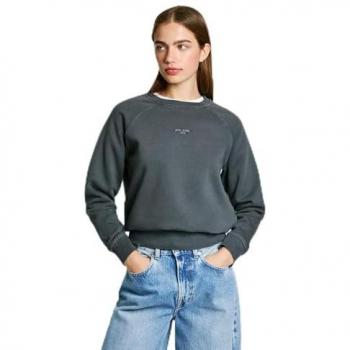 Pepe Jeans Sudadera de mujer Felicity PL581461-982, cuello redondo, manga raglán, color gris (Antracite Grey), casual, 100% algodón