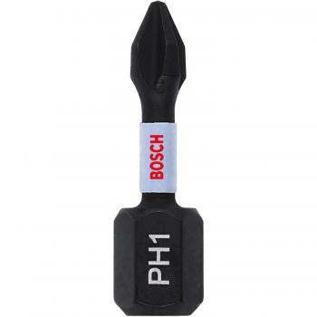 Bosch Professional Puntas de Atornillar Impact Control PH1, 25 mm, Vástago Hexagonal, Pack de 2 Uds., Accesorios para Taladro de Impacto