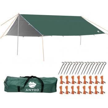 Anyoo Ripstop Rain Tarp Beach Tent Hamaca Fly Sunshade Ligero Impermeable Shelter para Acampar Senderismo Backpacking