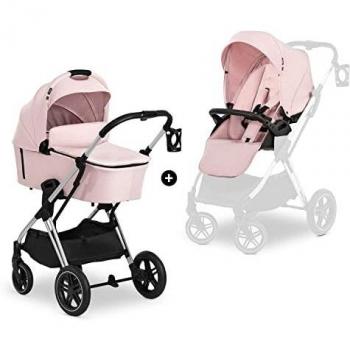 Carrito de bebé Hauck Vision X Set 2 en 1 Reversible Plata Melange Rosa