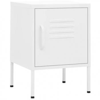 vidaXL Nightstands 2 pcs White 35x35x51 cm Steel