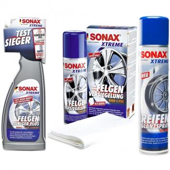 SONAX Xtreme Llantas y neumáticos Set – Llanta Limpiador, Sellado, Brillo Spray