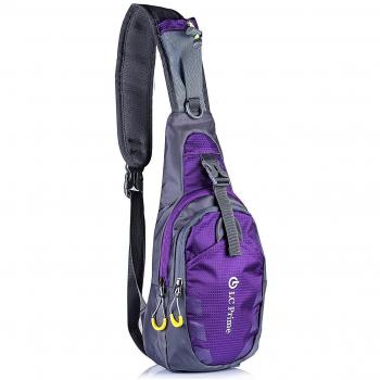 Mochila de Hombro Bolsas de Hombro Plegable de Bolso Deportivo Bolso Bandolera Bolsa de Hombro para Deportes Al Aire Libre Gimnasio Ciclismo Senderismo Escuela Nailon fabric Púrpura - by LC Prime®