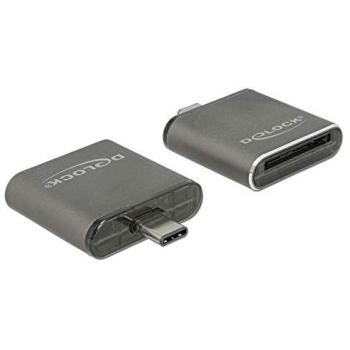 Lector de Tarjetas Externo DeLOCK 91498 USB 3.1 Type-C, Negro, SD