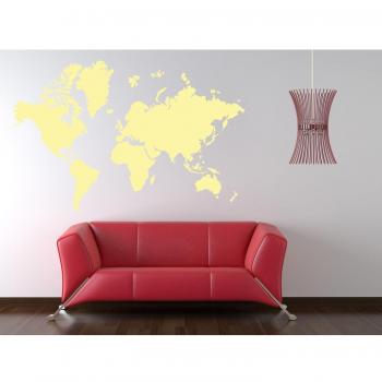 Adhesivo decorativo, diseño de mapamundi, beige, L 60 cm x 123 cm