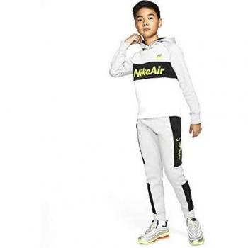 Nike NSW Air - Pantalones para niño, Niños, Color Lt Smoke Grey/Black/Black/Volt, tamaño Medium