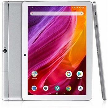 Dragon Touch K10 Tablet 10.1 Pulgadas 1280x800 HD IPS Tablet Android 8.1 con WiFi Bluetooth Procesador Quad-Core RAM de 2GB 16GB de Memoria Interna Doble Cámara Plateado