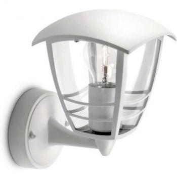 Philips MyGarden Creek Aplique de exterior sin sensor, empotrado, casquillo gordo E27, bombilla no incluida, 23.5 cm, blanco