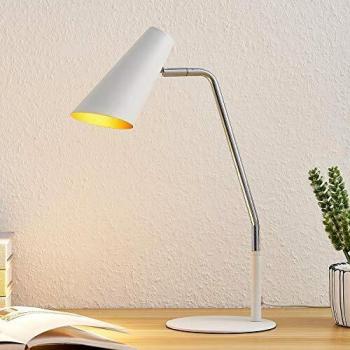 Lámpara de mesa Lucande Wibke en blanco