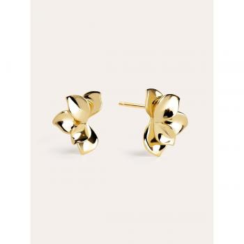 Pendientes Zinnia Baño Oro de 18 quilates - Elegantes joyas para mujer con cierre de tuerca