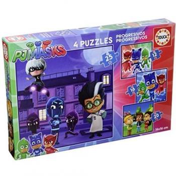 Puzzle Progresivo PJ Masks 12-16-20-25 Piezas