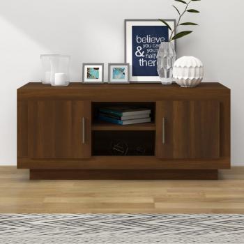 Mueble para TV de madera contrachapada 102x35x45 cm en roble marrón