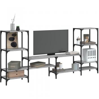 Mueble de TV de madera de ingeniería gris Sonoma 206,5x28,5x95 cm vidaXL